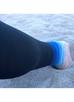 Sweet seven Calf Support Compression Sleeves (Pair) for Men, Women | Running, 20-30mmHg Class 2 | Shin Splints Relief, Muscle Pain, Cramps | L-XL, Black w/Blue  - Image 4