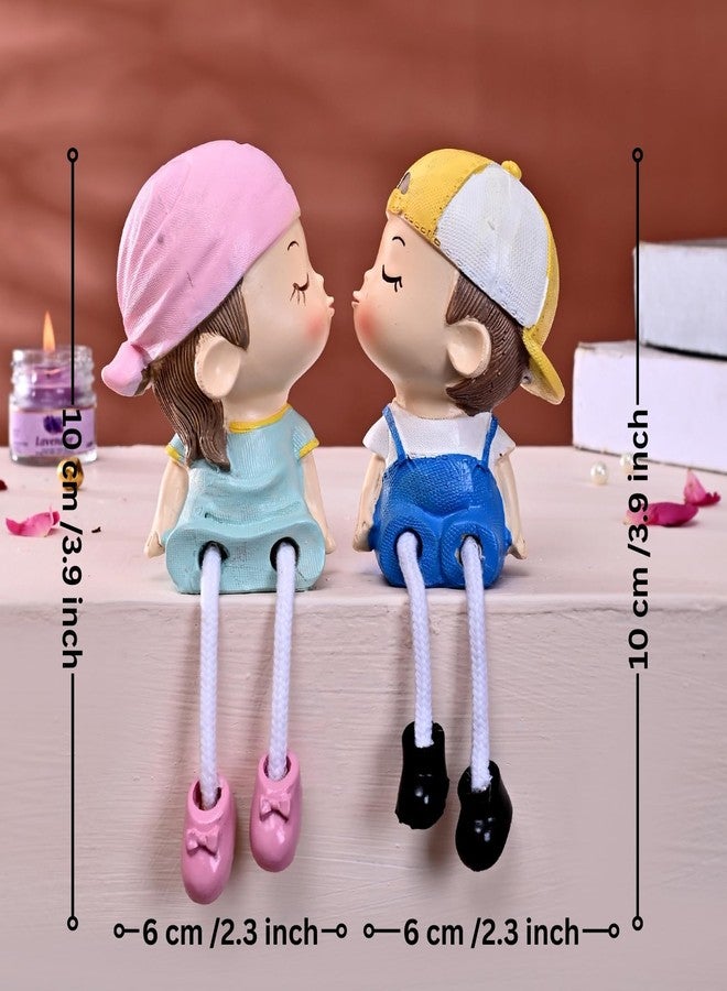 ascension Cute Resin Couple Figurines with Hanging Legs Boy & Girl Romantic Statues Love Showpiece Decorative Item for Anniversary Tabletop Birthday Gift Wedding Valentine's Day Home & Office Décor - Image 4