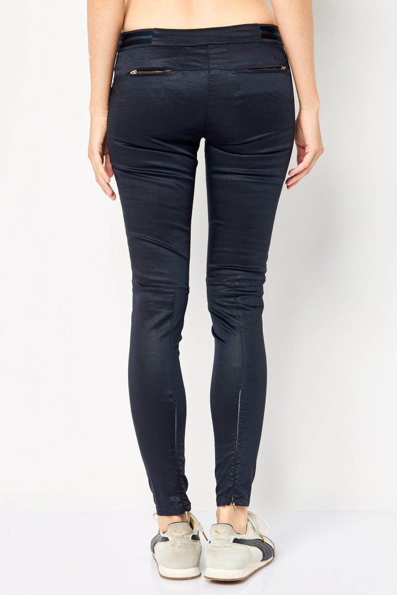 Harmont & Blaine Women Regular Fit Solid Skinny Leg Pants, Dark Navy - Image 4