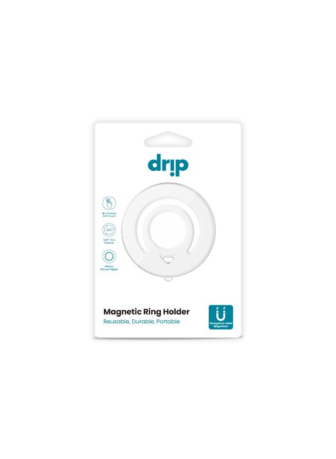 DRIP Double Side Magnetic Silicone Ring Holder – White | MagSafe Compatible Phone Grip & Stand - Image 3