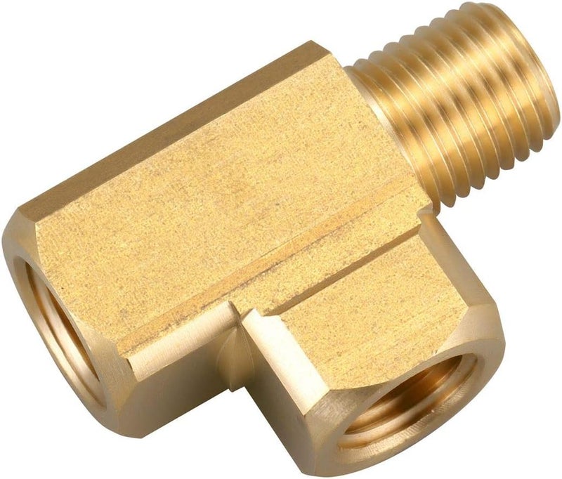 LitOrange 2 قطع تركيبات أنابيب نحاسية من البرونز، محول تي ذكر 1/4" NPT أنثوي x 1/4" NPT ذكر x 1/4" NPT أنثوي (عبوة من 2) - Image 3