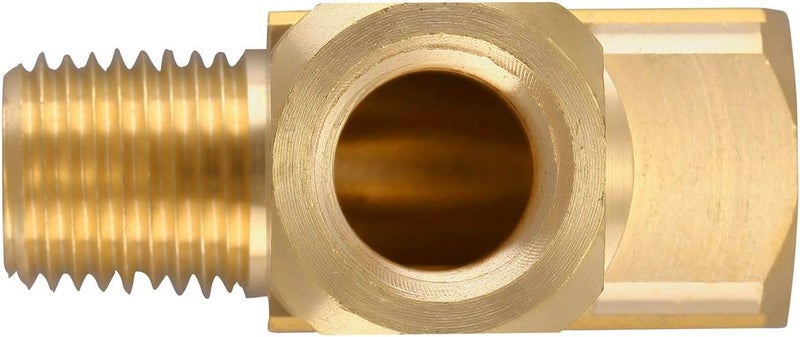 LitOrange 2 قطع تركيبات أنابيب نحاسية من البرونز، محول تي ذكر 1/4" NPT أنثوي x 1/4" NPT ذكر x 1/4" NPT أنثوي (عبوة من 2) - Image 2
