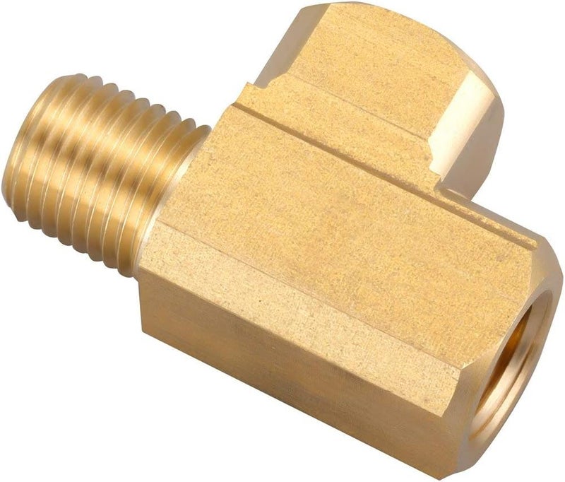 LitOrange 2 قطع تركيبات أنابيب نحاسية من البرونز، محول تي ذكر 1/4" NPT أنثوي x 1/4" NPT ذكر x 1/4" NPT أنثوي (عبوة من 2) - Image 4
