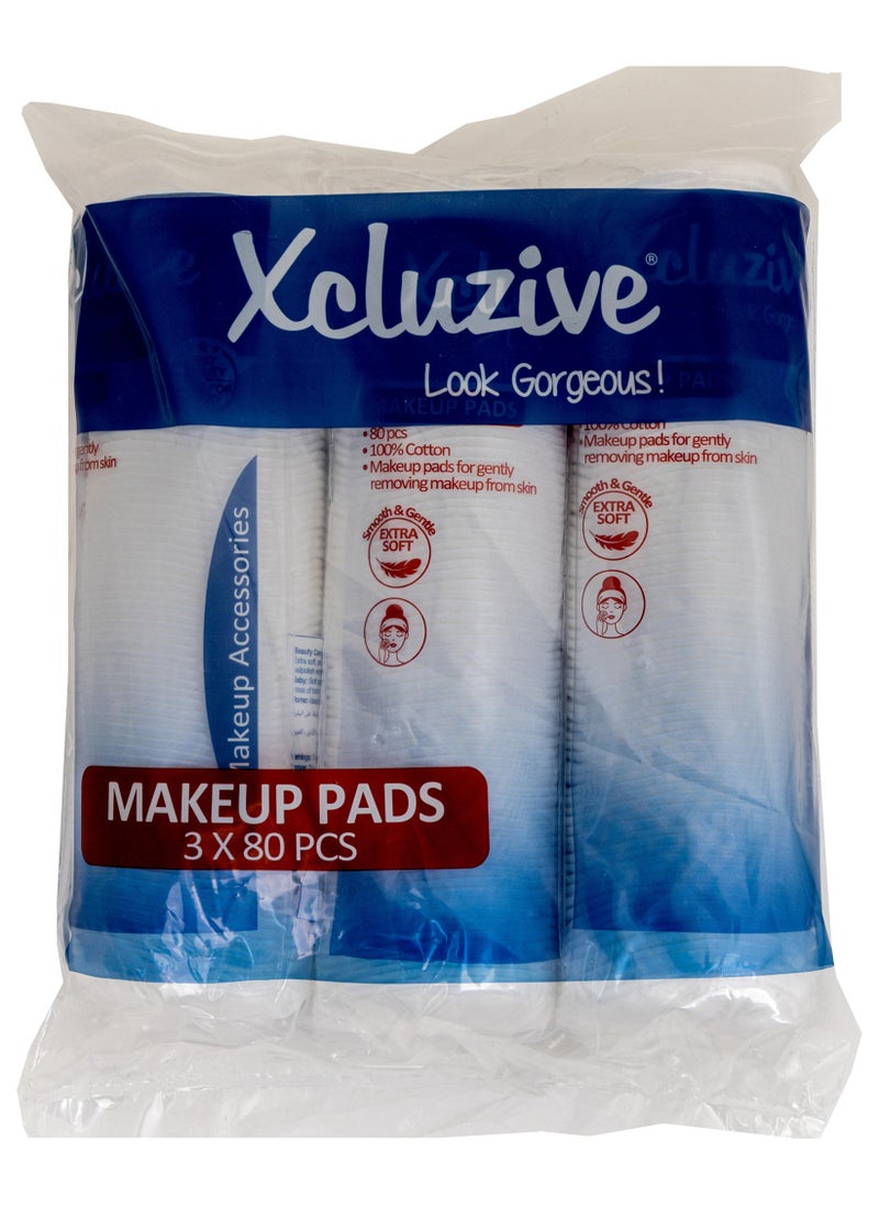 Xcluzive Round Cotton Pads 3 x 80 Pcs - Image 1