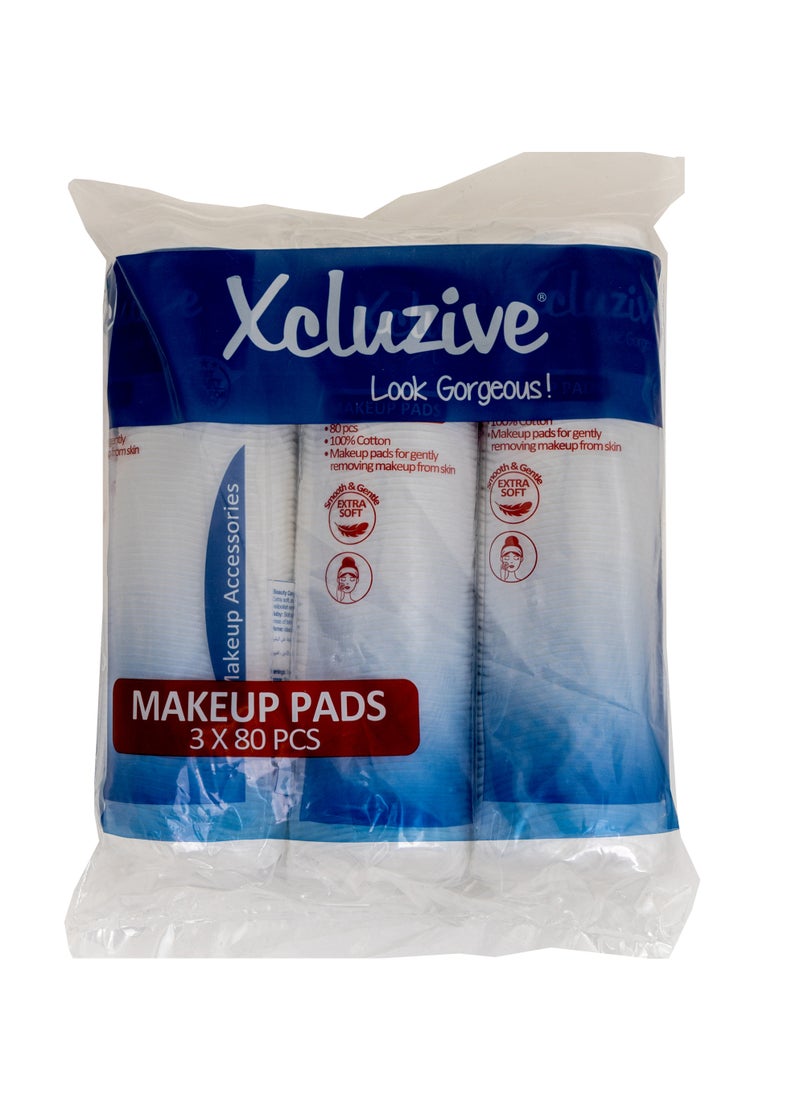 Xcluzive - وسادات قطنية مستديرة من Xcluzive، 3 × 80 قطعة - Image 1