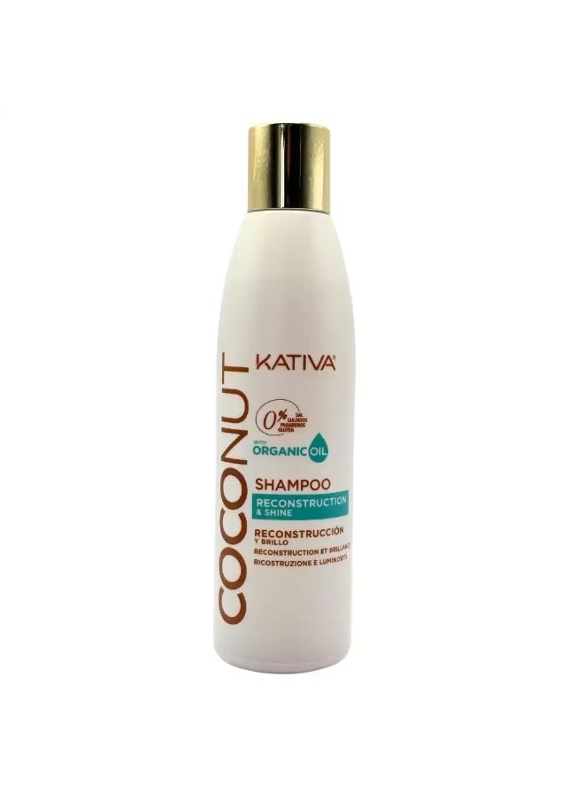 Kativa Kativa Reconstruction And Shine Hair Shampoo With Organic Coconut Oil- 250ml  - Image 1