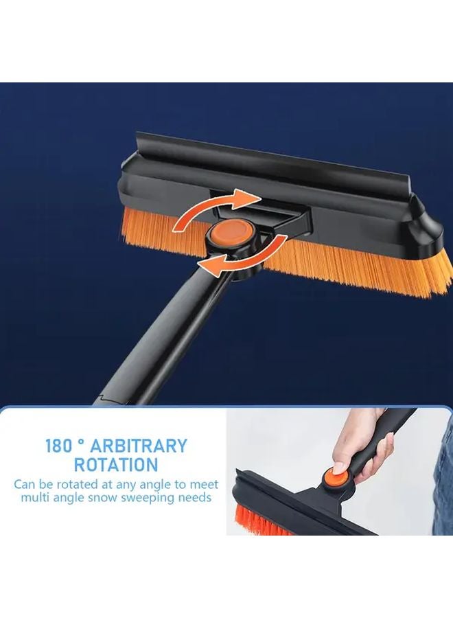 3 In 1 Portable Ice Scraper Snow Brush With Telescopic Handle Rotating Head Sharp Blade - Image 4