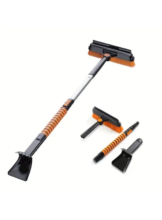 3 In 1 Portable Ice Scraper Snow Brush With Telescopic Handle Rotating Head Sharp Blade - Image 2