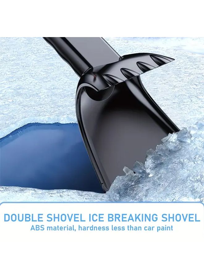 3 In 1 Portable Ice Scraper Snow Brush With Telescopic Handle Rotating Head Sharp Blade - Image 5