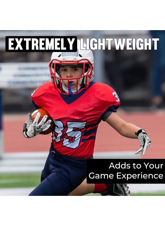 AIGEVTURE Youth Football Gloves Wide Receiver Best Gifts Kids Flag Football Receiving Gloves Boys Girls Black X-Small - Image 5