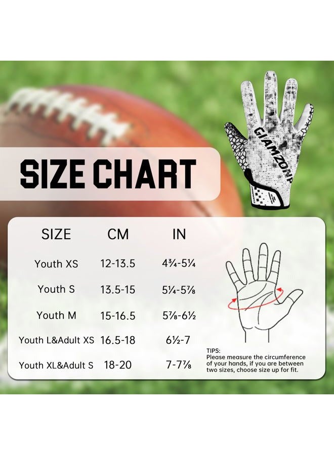 AIGEVTURE Youth Football Gloves Wide Receiver Best Gifts Kids Flag Football Receiving Gloves Boys Girls Black X-Small - Image 4