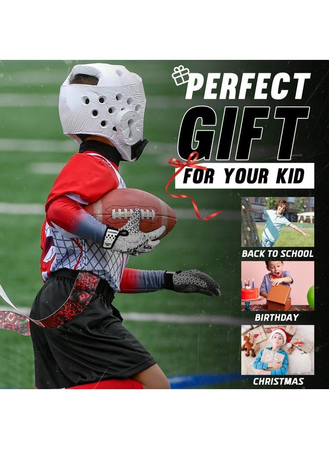 AIGEVTURE Youth Football Gloves Wide Receiver Best Gifts Kids Flag Football Receiving Gloves Boys Girls Black X-Small - Image 2