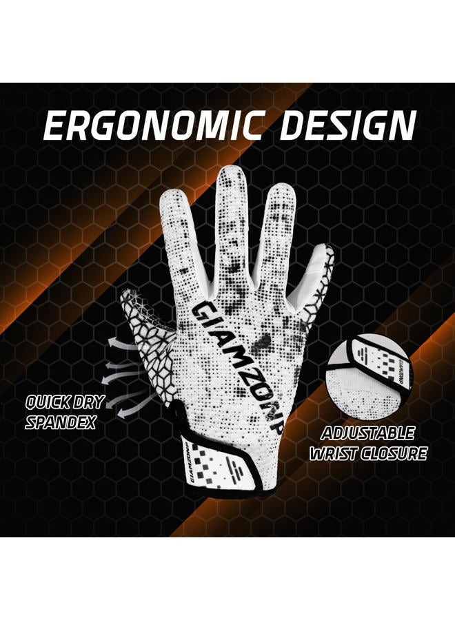 AIGEVTURE Youth Football Gloves Wide Receiver Best Gifts Kids Flag Football Receiving Gloves Boys Girls Black X-Small - Image 3