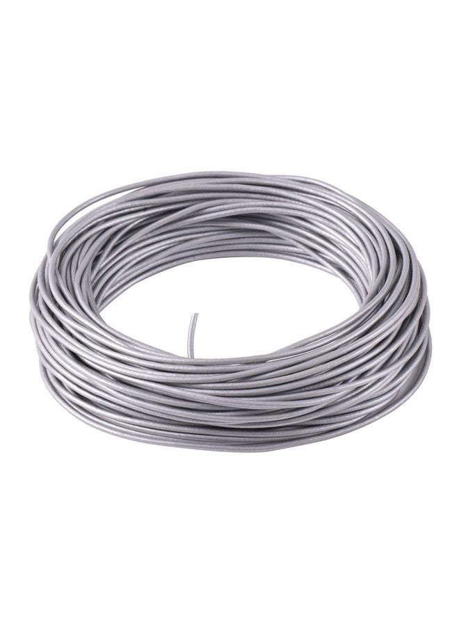 KONMAY 25 Yards Solid Round 1.5Mm Metallic Silver Gray Genuine/Real Leather Cord Braiding String (1.5Mm Metallic Silver Gray) - Image 2