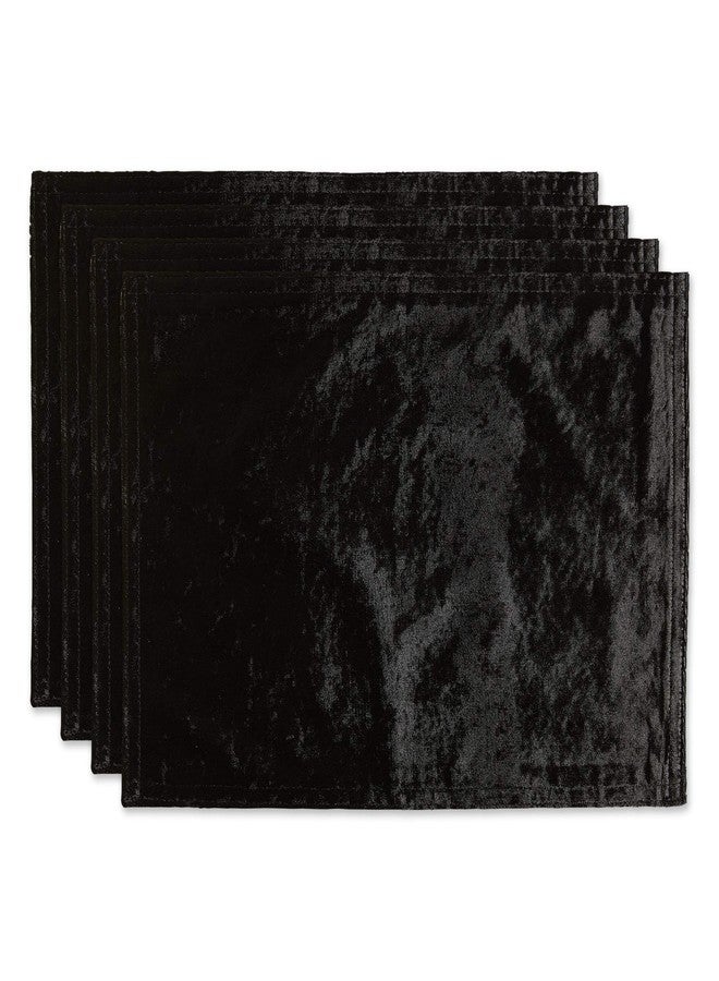DII Velvet Collection Tabletop, Placemat Set, Black 4 Piece - Image 1