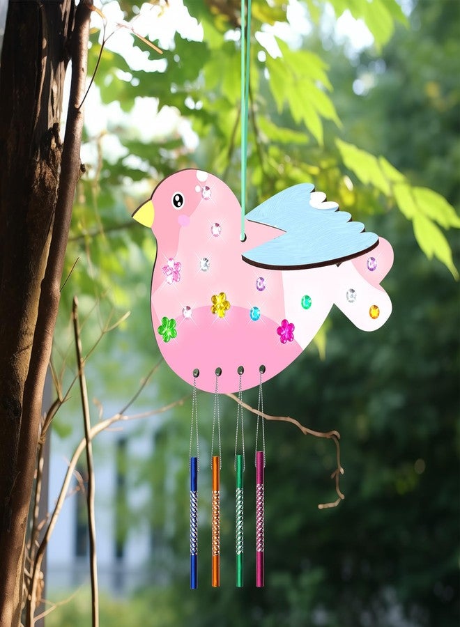 TREACLUB 10Pack 3D Bird Wind Chime Kit for Kids Spring Make Your Own Bird Wind Chime Make a Wind Chime Kit DIY Coloring Wooden Arts and Crafts for Girls Boys Toddles Home Garden - Image 4