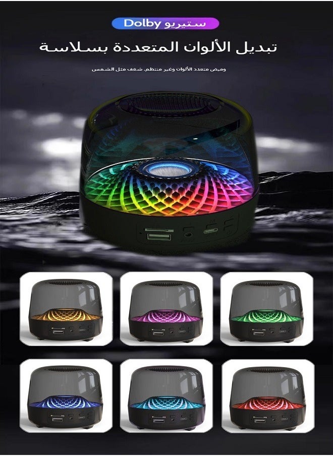 Generic - Bluetooth Speaker for Home, Compact Desktop Glass Subwoofer with Deep Bass for Computers - Image 1