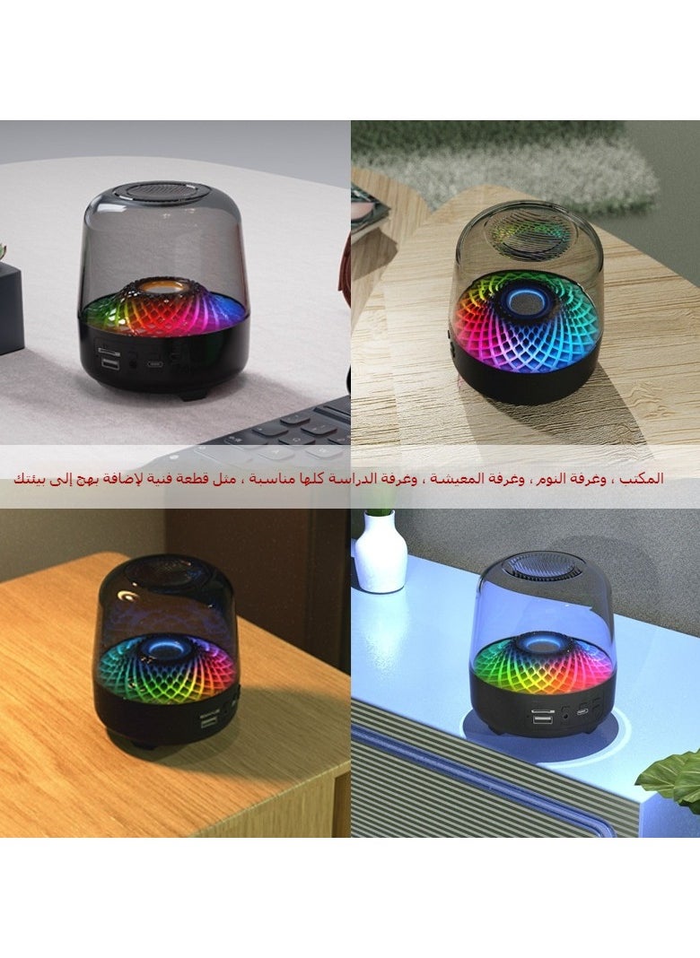 Generic - Bluetooth Speaker for Home, Compact Desktop Glass Subwoofer with Deep Bass for Computers - Image 1