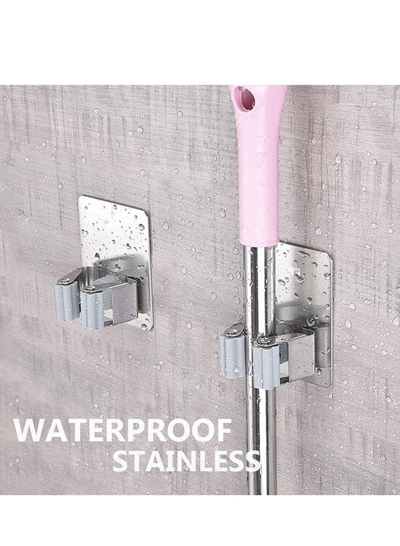 Joyelink 4 PCS Broom Holder Mop Holder Broom & Mop Grippers Self Adhesive no Drilling Super Anti-Slip Broom and Dustpan Hanger Wall Mount Mops Rakes Holder for home, kitchen, garden, garage storage  - Image 5