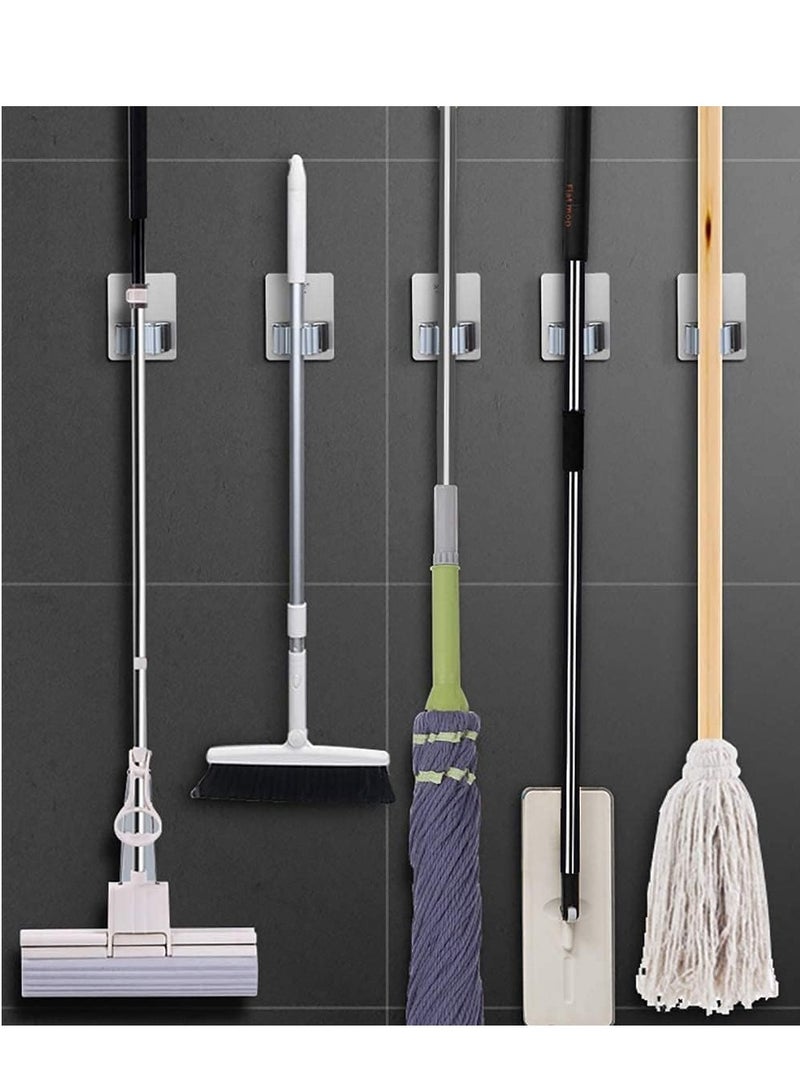 Joyelink 4 PCS Broom Holder Mop Holder Broom & Mop Grippers Self Adhesive no Drilling Super Anti-Slip Broom and Dustpan Hanger Wall Mount Mops Rakes Holder for home, kitchen, garden, garage storage  - Image 3