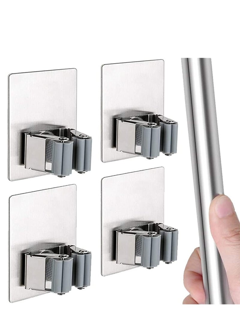 Joyelink 4 PCS Broom Holder Mop Holder Broom & Mop Grippers Self Adhesive no Drilling Super Anti-Slip Broom and Dustpan Hanger Wall Mount Mops Rakes Holder for home, kitchen, garden, garage storage  - Image 1