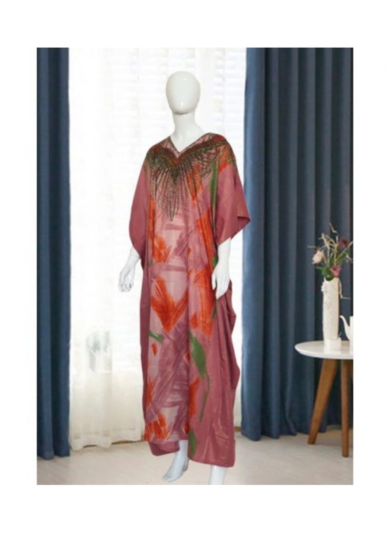 ZAYOSHE Summer Printed Kaftan Pink 