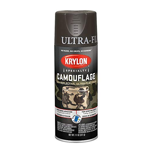 Krylon Camouflage Paint, Ultra Flat, Brown, 11 oz - Image 1