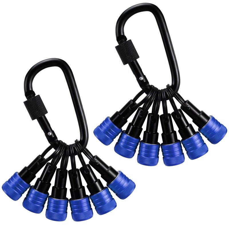 Katerk New Aluminium Alloy Key Ring Extension Bar and Bit Holder Set – 6-piece blue set (2 boxes), plastic case - Image 1
