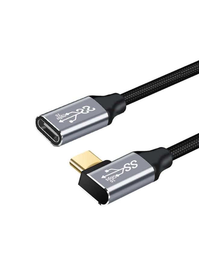 KASTWAVE Right Angle Usb C Extension Cable Usb C To Usb C 0.5M Male Female Angle Cable Usb C Data Cable Usb 3.2 Gen 2 10Gbps Data Transfer Usb C 100W Cable 4K 60Hz Usb C Dilay Cable - Image 1