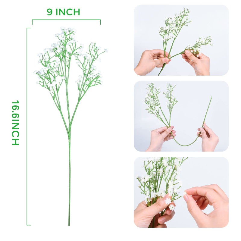 LYLYFAN Babys Breath Artificial Flowers,30 Pcs Gypsophila Faux Flowers for Wedding Party Home Garden Decoration - Image 3