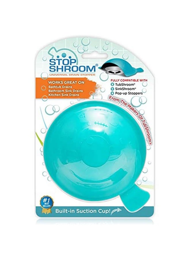 StopShroom STBLU232 Universal Stopper Plug Cover for Bathtub, Bathroom and Kitchen Drains, Aqua - Image 1