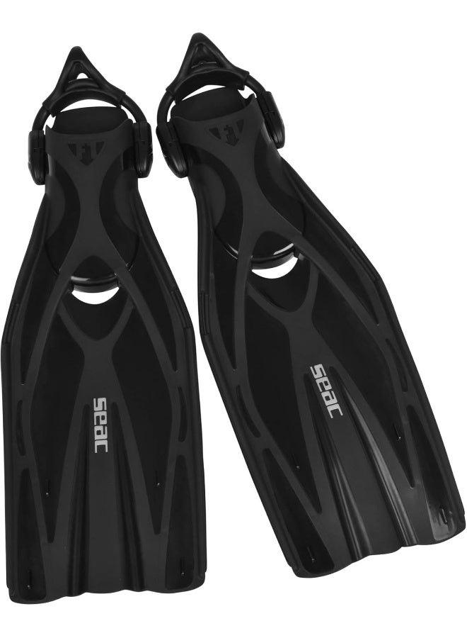 Seac SEAC Unisex's Vela OH, Snorkeling and Pool Swimming Short Fins with Adjustable Strap  - Image 1