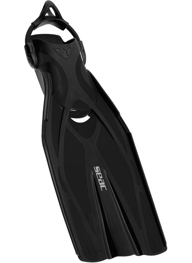 Seac SEAC Unisex's Vela OH, Snorkeling and Pool Swimming Short Fins with Adjustable Strap  - Image 2