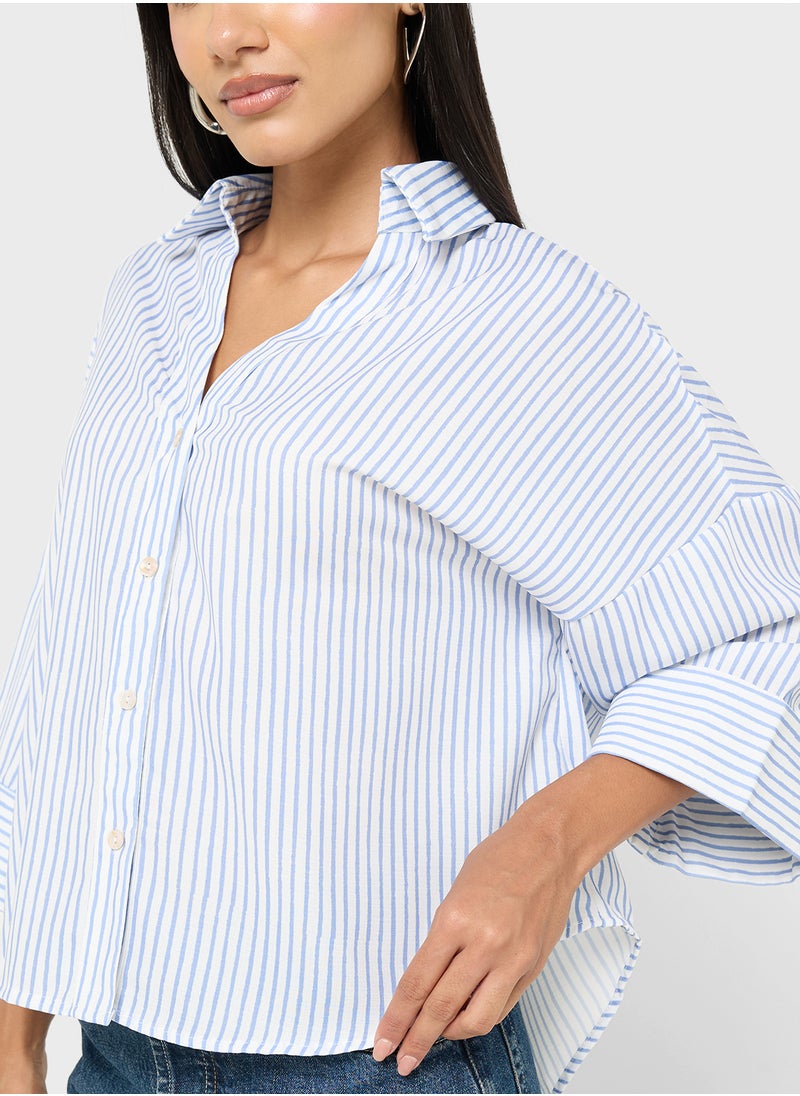 Ginger - Stripe Oversize Button Down Shirt - Image 1