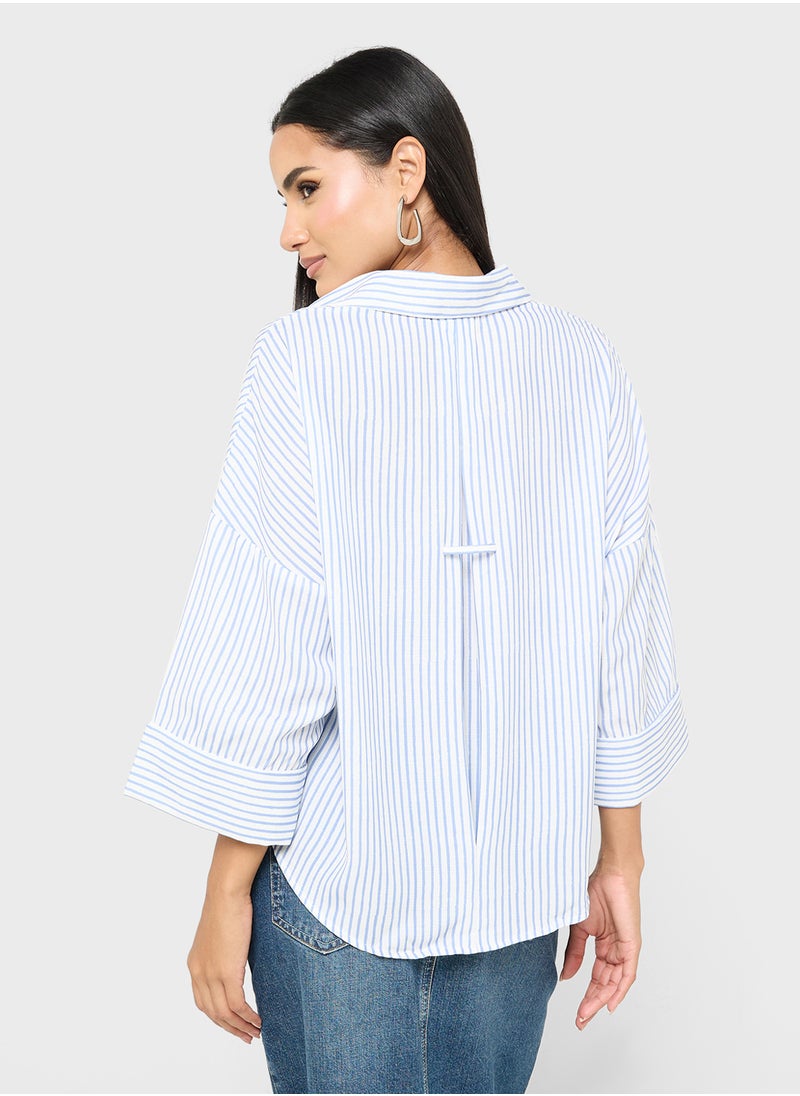 Ginger - Stripe Oversize Button Down Shirt - Image 1