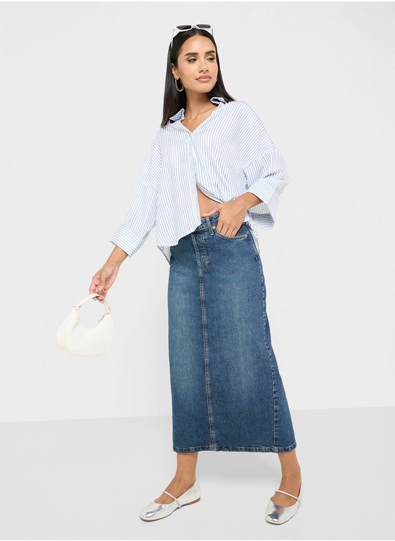 Ginger - Stripe Oversize Button Down Shirt - Image 1