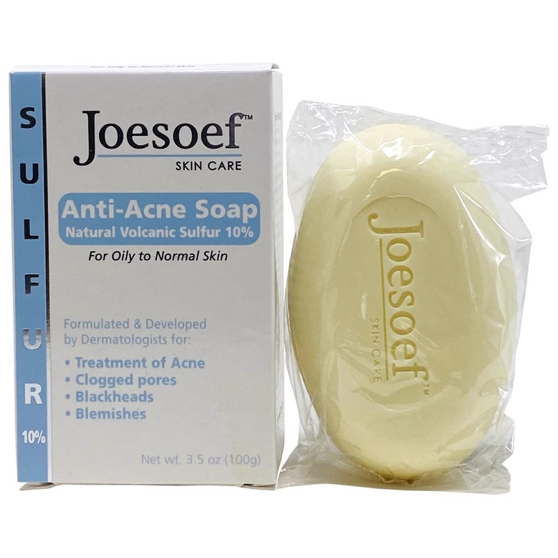 Joesoef Skin Care JOESOEF SKIN CARE Sulfur Soap for Acne Pharmaceutical Grade Dermatologists Approved for Acne Rosacea 100G - Image 1