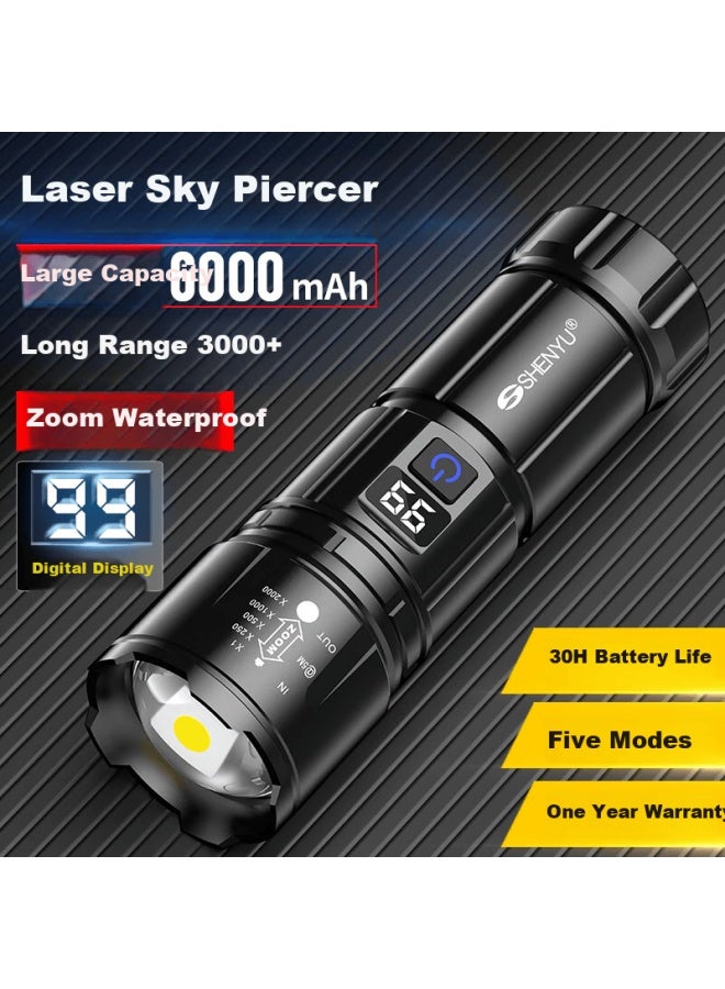 Shenyu High-power Flashlight Zoomable Ultra-bright Long-range Long-lasting Outdoor Survival Military Outdoor Cycling Special Lamp 200000 Lumens - Image 1