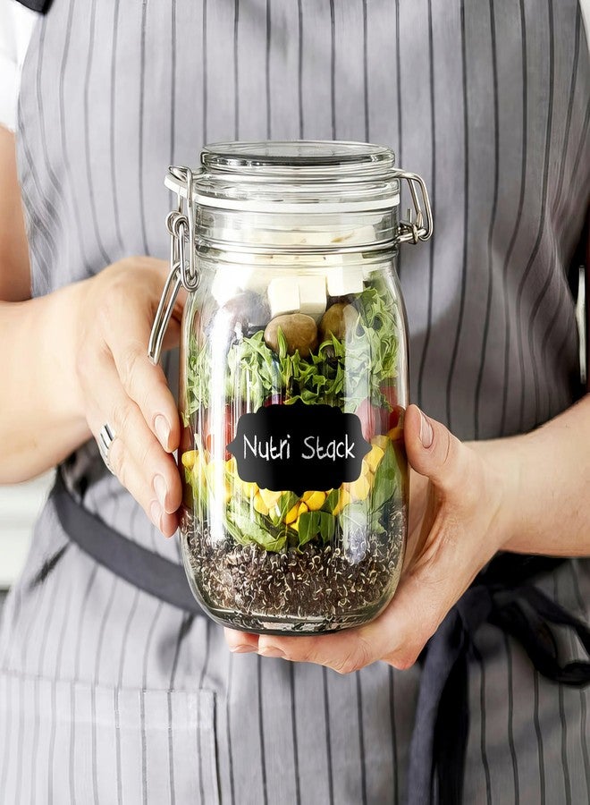 WallDesign 110 Black Writable Vinyl Jar Labels - Waterproof, Reusable, Self-Adhesive Stickers + White Pencil | Ideal for Mason Jars, Kitchen Pantry, Spice Bottles & Home Organization - Image 2