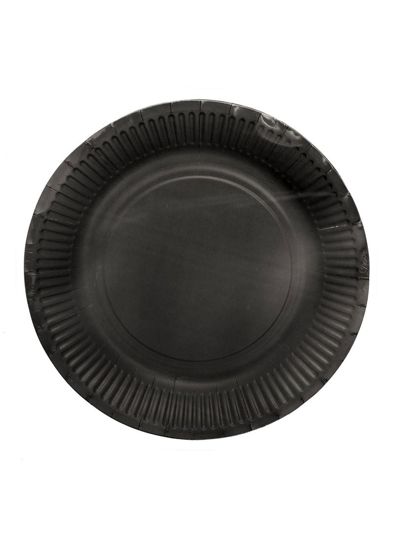 Disposable Paper Plates Black 18cm 20-Pack