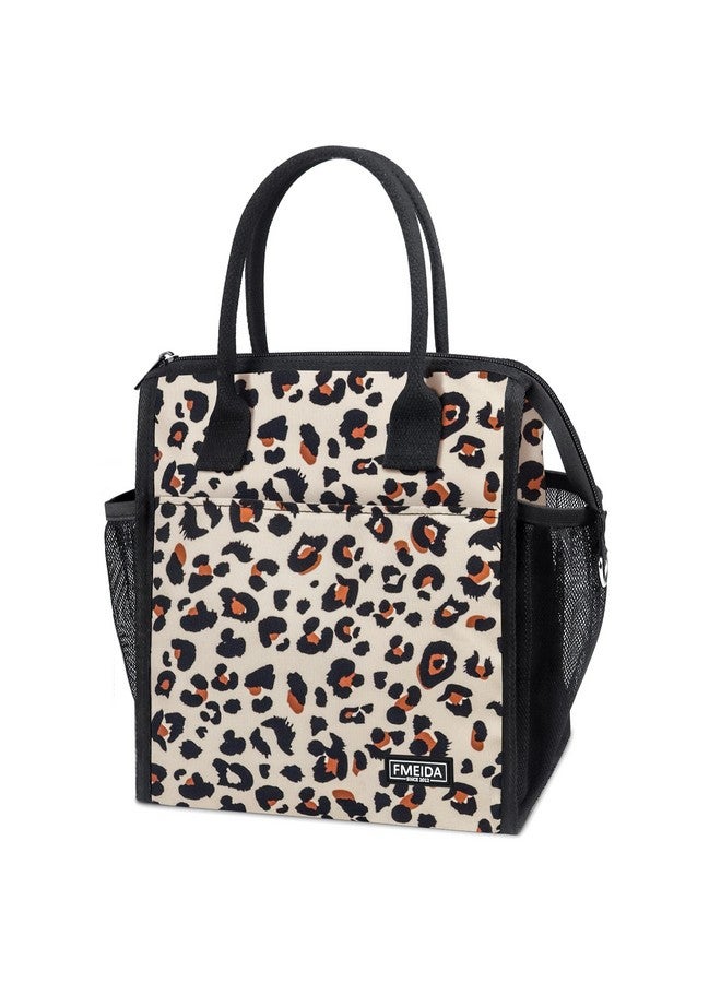 Fmeida Lunch Bag, Insulated Lunch Bag For Women Adult Large Lunch Box Container, Reusable Leakproof Cooler Lunch Bags, Fashion Leopard Lunch Tote For Office Work Picnic Beach Travel - Image 1