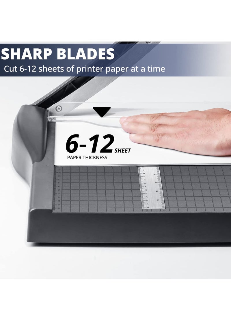 Heavy Duty 12" Paper Cutter & Trimmer - Ideal for Office, Home & School, Perfect for Cardstock & Photo Cutting - Image 2