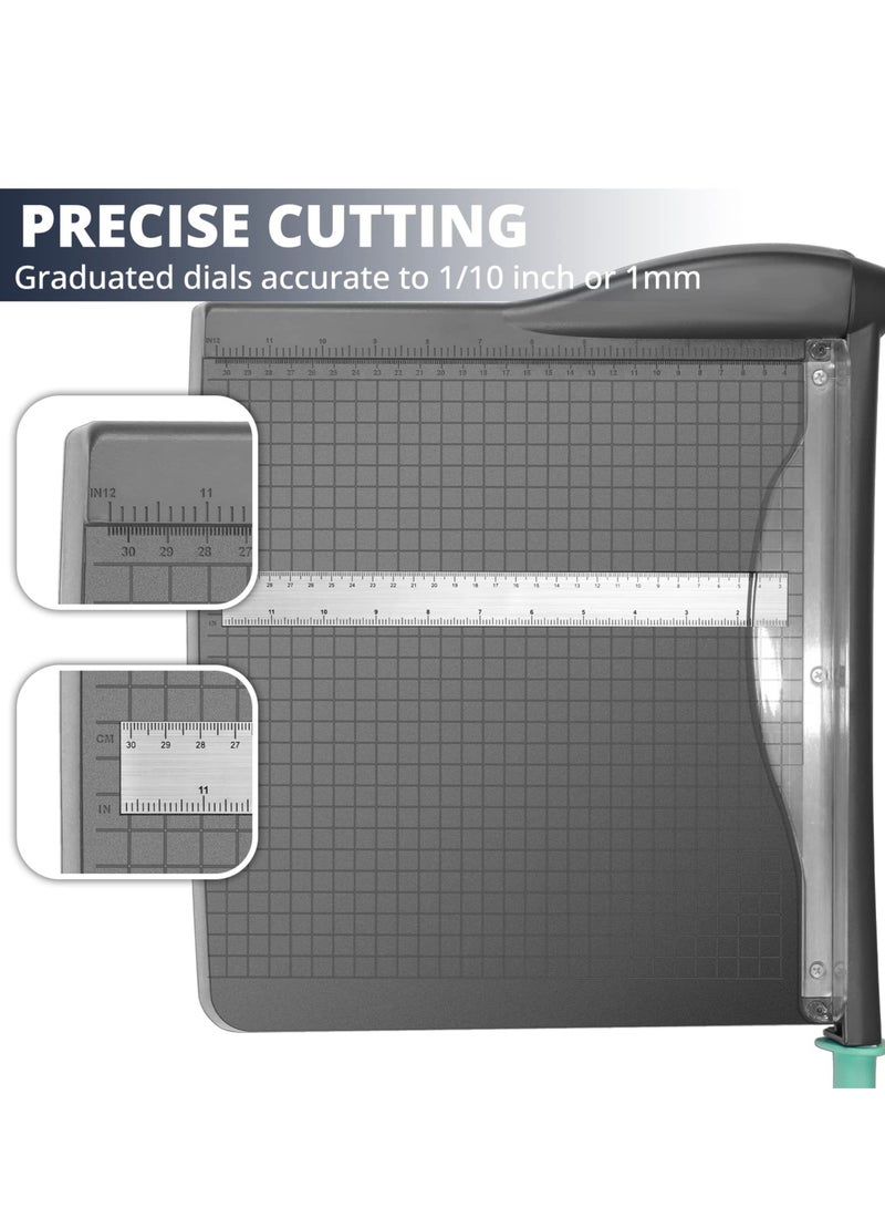 Heavy Duty 12" Paper Cutter & Trimmer - Ideal for Office, Home & School, Perfect for Cardstock & Photo Cutting - Image 3