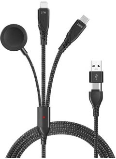 Apera Wireless Charger Compatible with Apple Watch Braided Cable 5in1 Compatible with All iPhone USB PD Type C 100W Charger  - Image 1