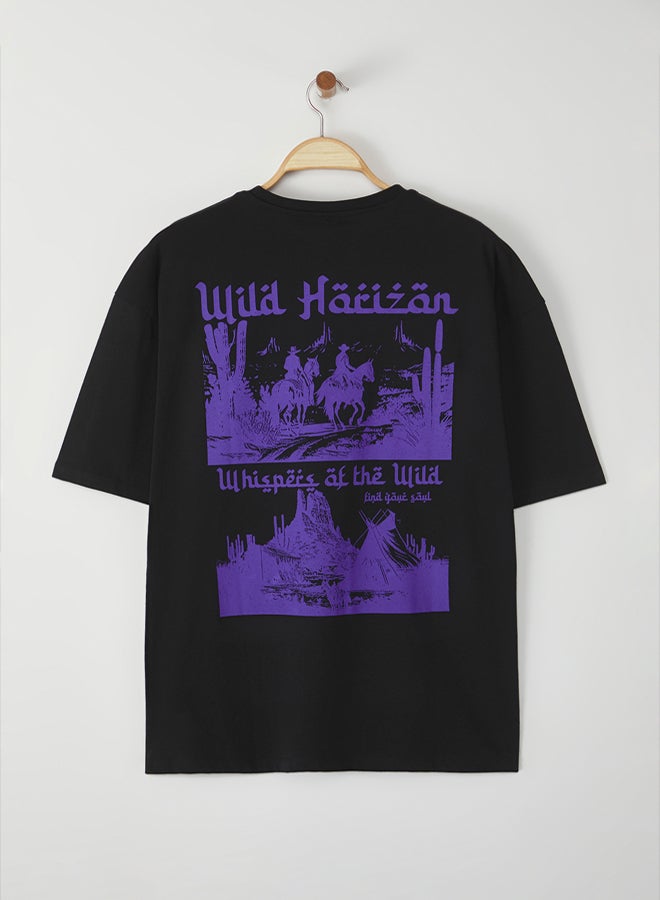trendyol Men's Black Printed T-shirt - Image 5