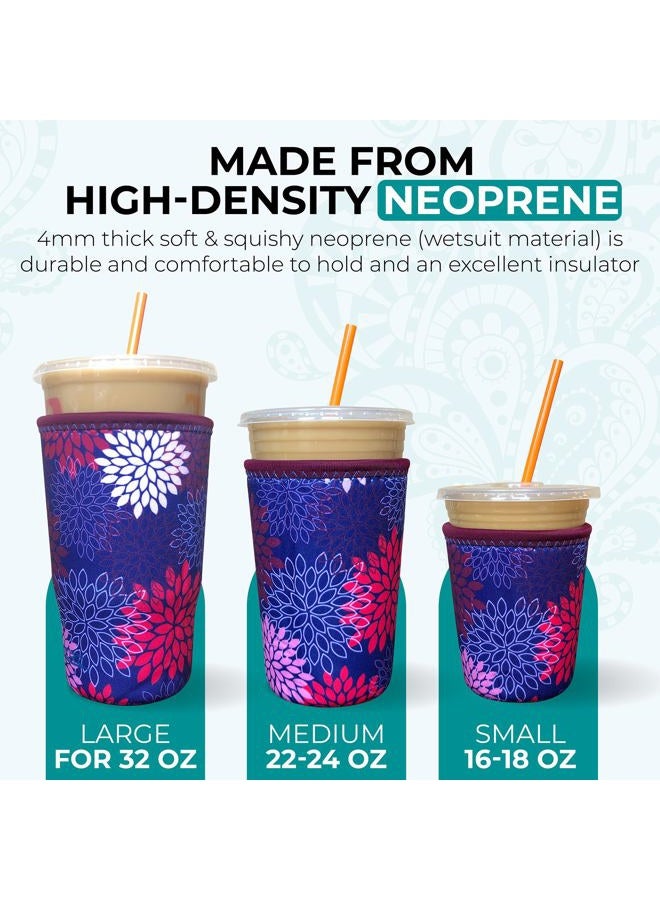 Koverz Neoprene Iced Coffee Java Sleeve - Insulator Sleeve for Cold Beverages, Neoprene Cup Holder - Compatible with Starbucks & McDonald's Coffee - Medium Tropics - Image 2