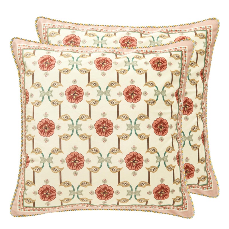 patdrea Velvet Euro Sham Decorative Throw Pillow Covers Set Soft Durable Cushion Cases Pillowcase for Couch Bedroom Car 2 Pack Pink Floral