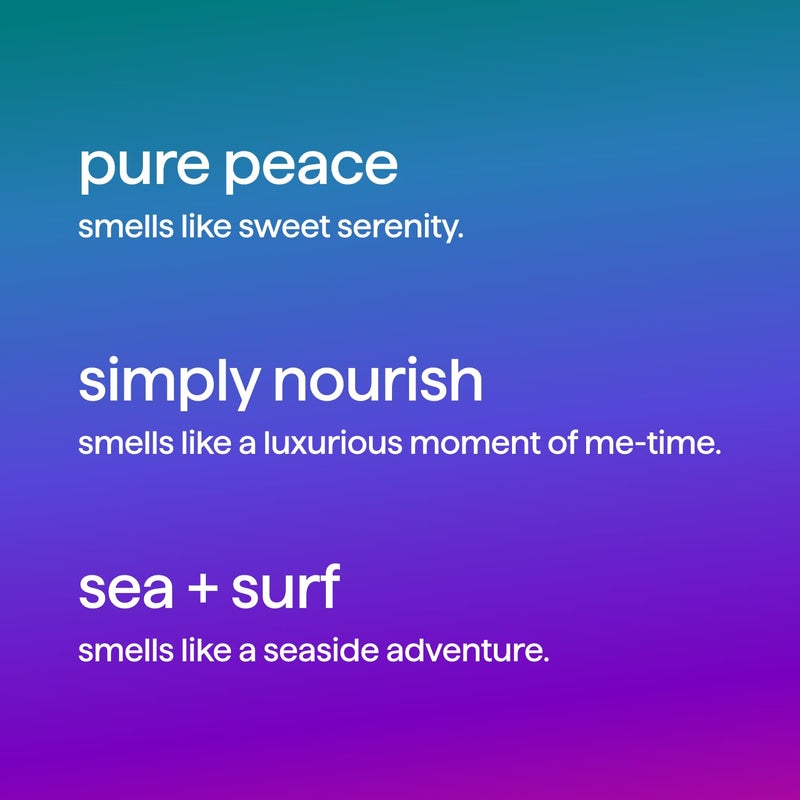 Method مجموعة هدايا غسول الجسم، سلام نقي، تغذية بسيطة و بحر + أمواج، زجاجات بحجم سفر 3.4 أونصة - Image 2