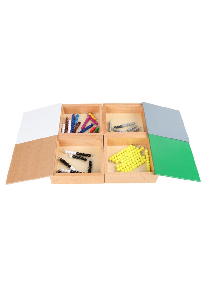 Montessori Montessori Math Teaching Aids Early Education Toys Colored Beaded Stick Children's Educational Training-Color:7mm Black Bead Stick 90 (boxed 2 Bead Cards)  - Image 4