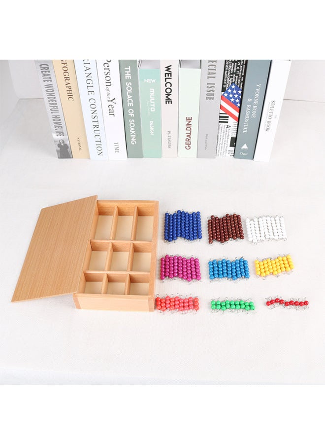 Montessori Montessori Math Teaching Aids Early Education Toys Colored Beaded Stick Children's Educational Training-Color:7mm Black Bead Stick 90 (boxed 2 Bead Cards)  - Image 3
